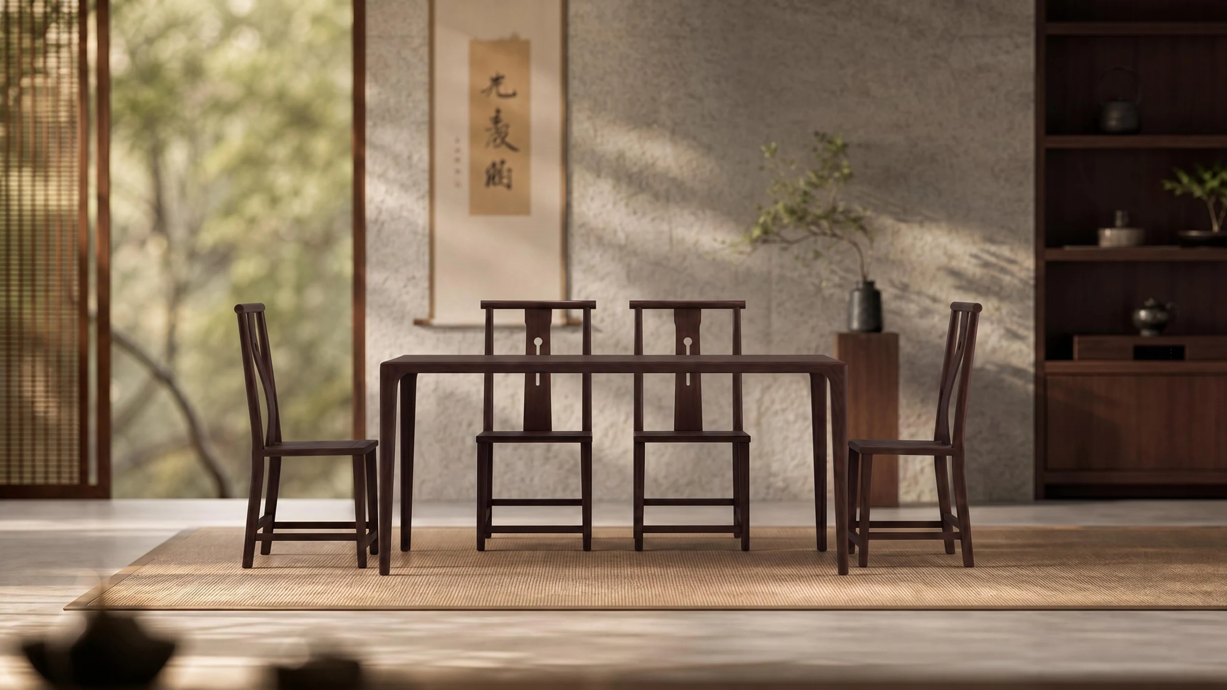 庭坚餐桌,庭坚系列餐桌空间图